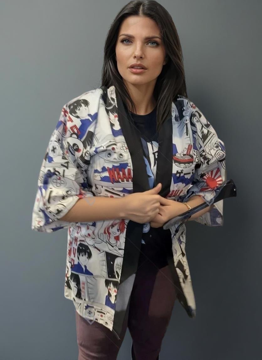Kimono jas - Anime blauw - Bamar Fashion