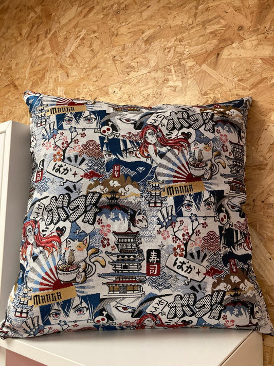 Kussen Kawai blauw 50 x 50 - Bamar Fashion