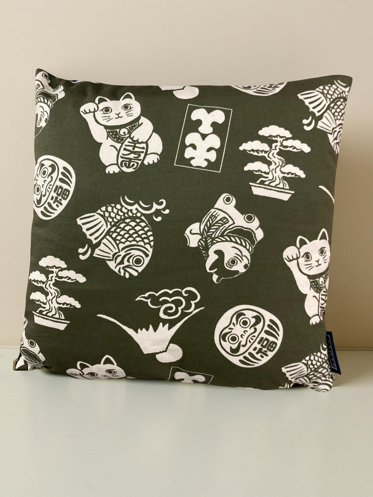 Kussen Daruma groen - Bamar Fashion