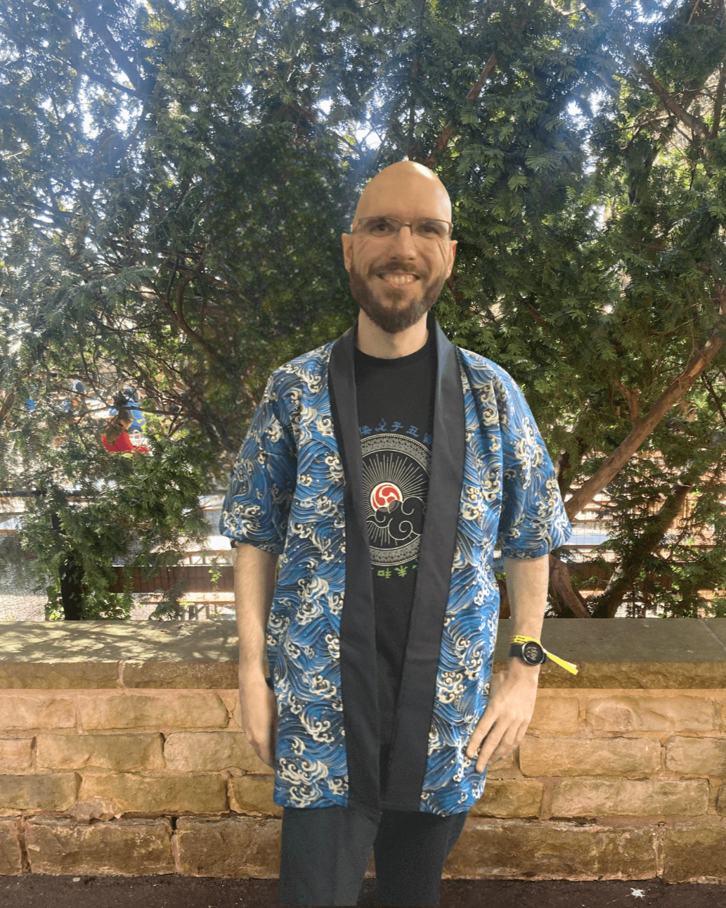 Kimono jas - Waves bleu - Bamar Fashion