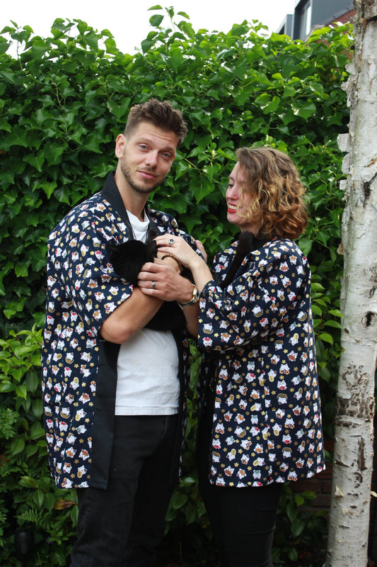 Happi Coat - Neko blue - Bamar Fashion
