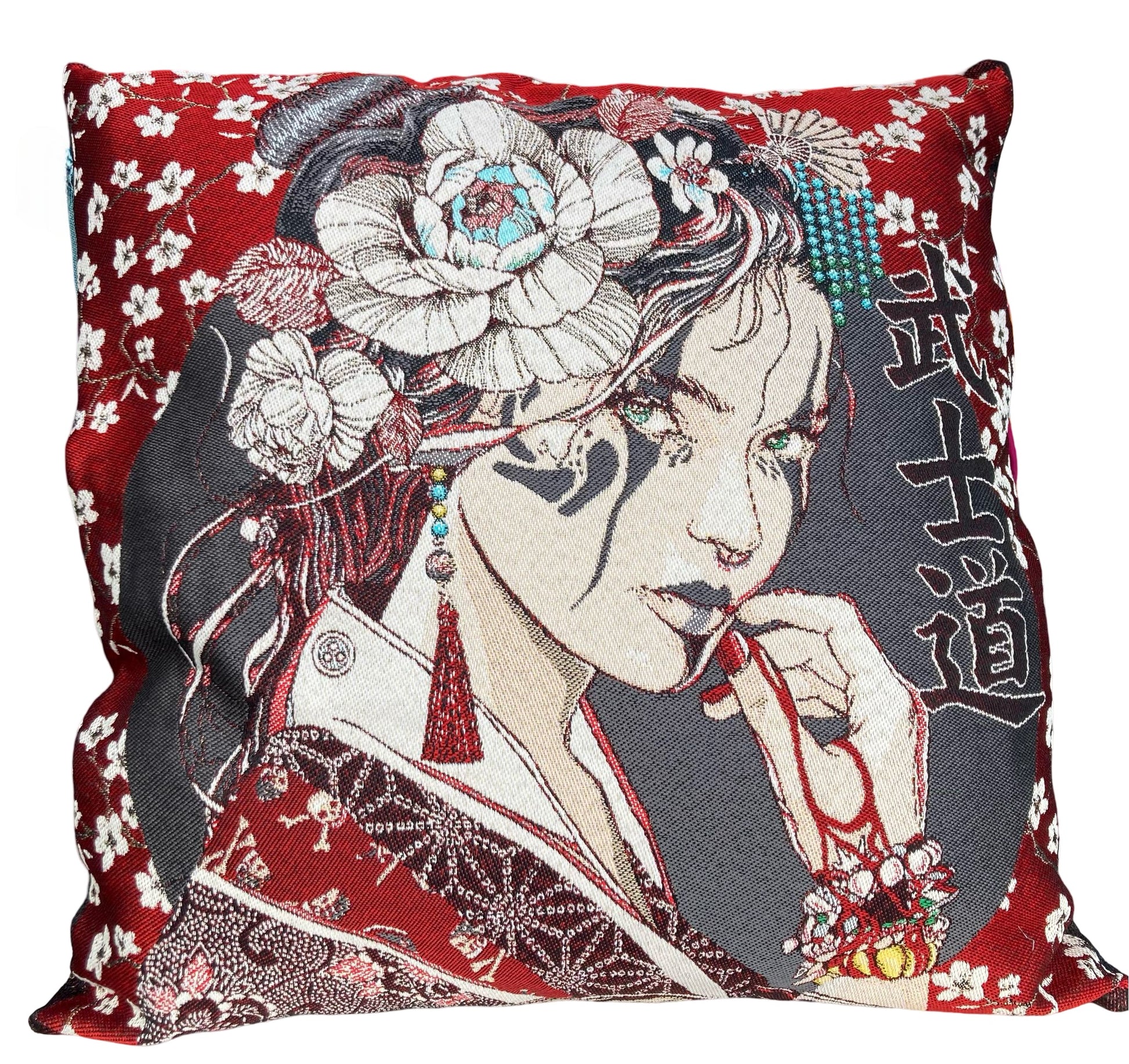 Kussen Geisha rood - Bamar Fashion