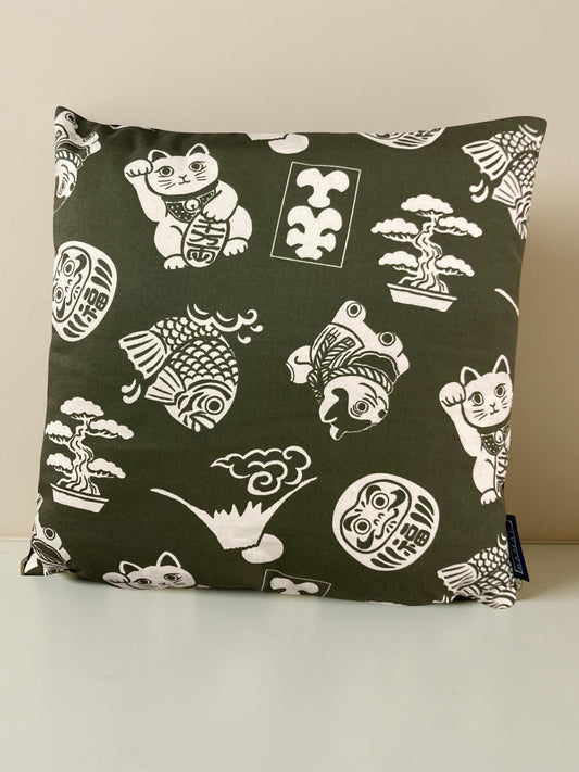 Kussen Daruma groen - Bamar Fashion